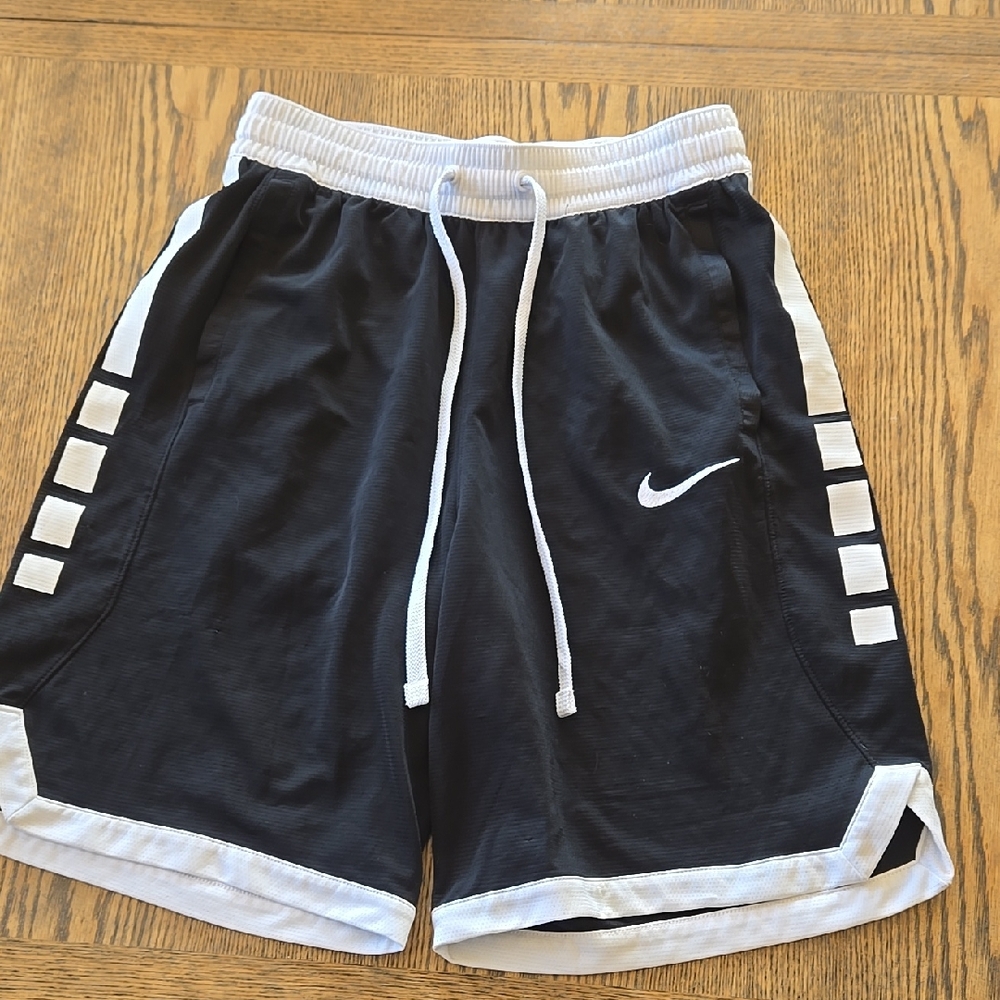 Nike Youth M Black and White Athletic Shorts